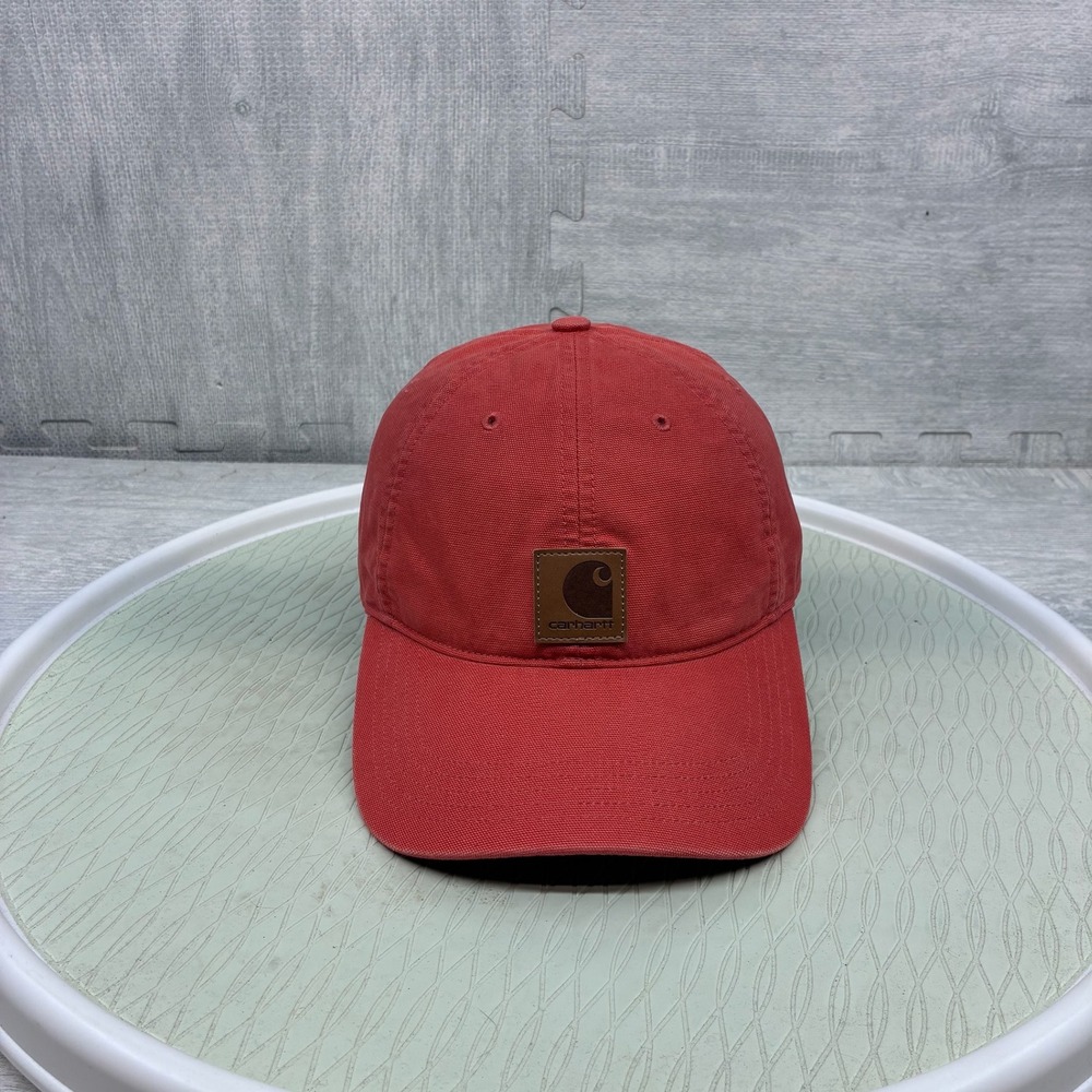 Carhartt Canvas‎ Baseball Hat Mens Red Cotton Logo Cap Strap Back Baseball Dad